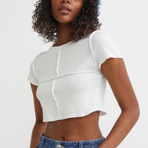 H&M Tops - NWT H&M White Crop Top